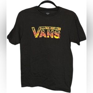 Vans Black Tee with Fiery Graphic
